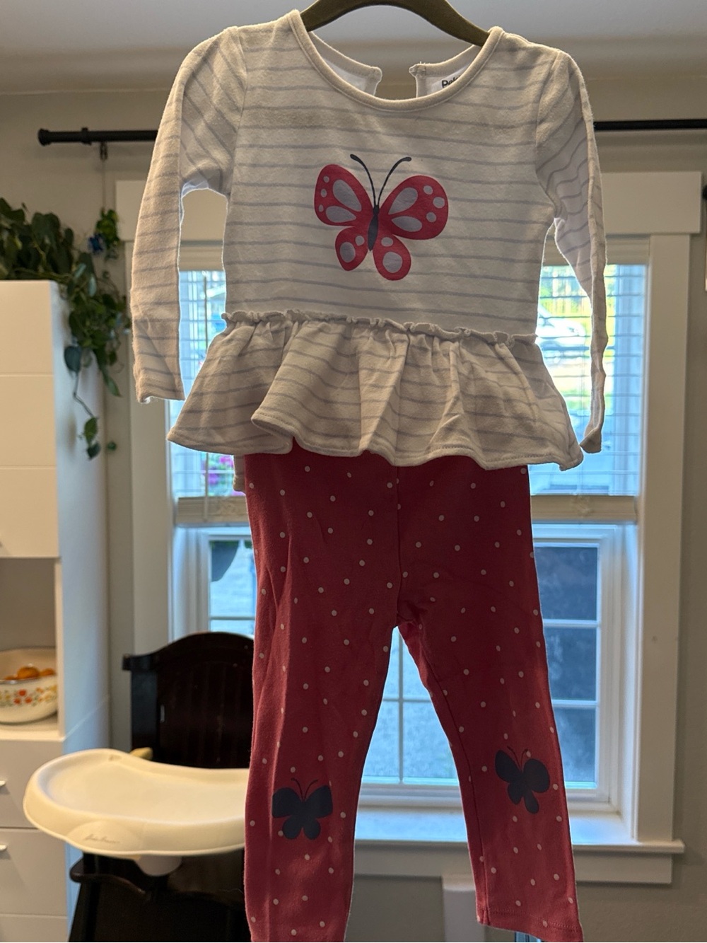 Girls Butterfly Peplum and Giraffe Set